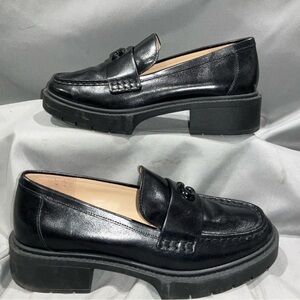 Coach Black Leather Platform Loafers FREE COA